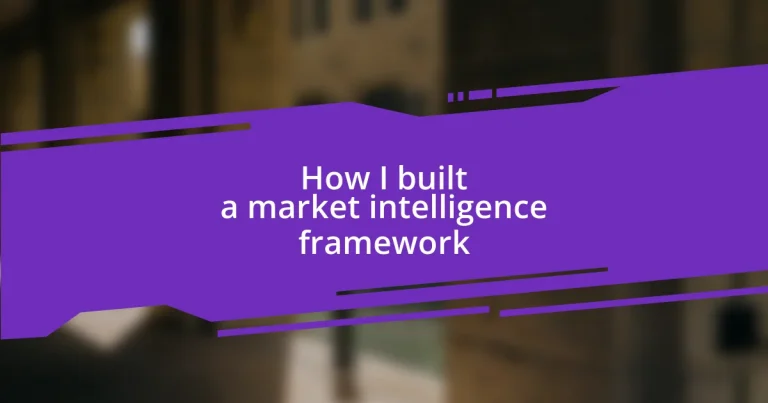 How I built a market intelligence framework
