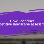 How I conduct competitive landscape assessments