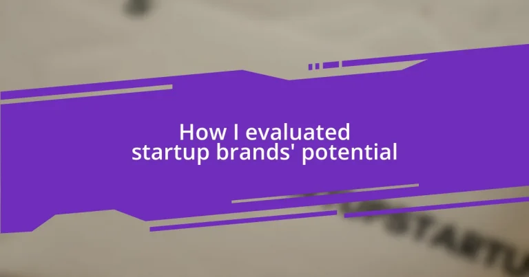 How I evaluated startup brands’ potential