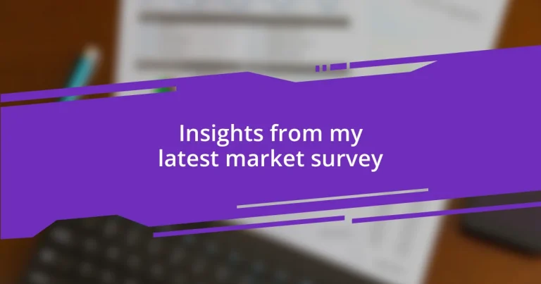 Insights from my latest market survey