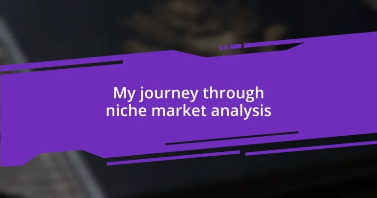 My journey through niche market analysis