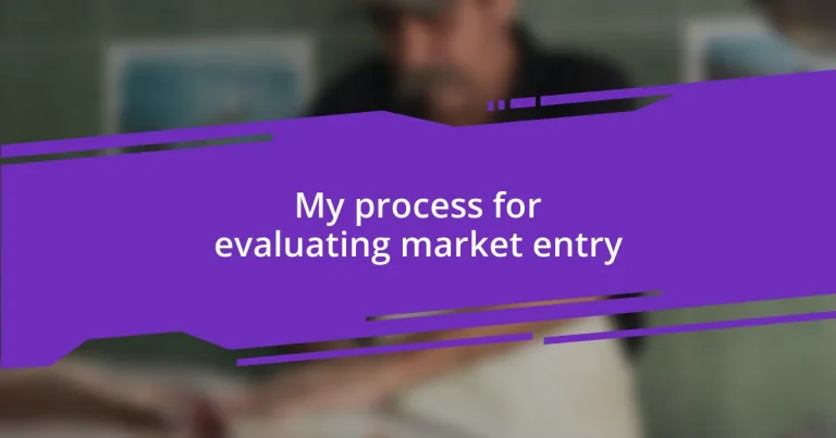 My process for evaluating market entry