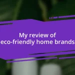 My review of eco-friendly home brands